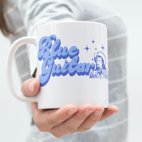 Blue Guitar Ceramic Mug